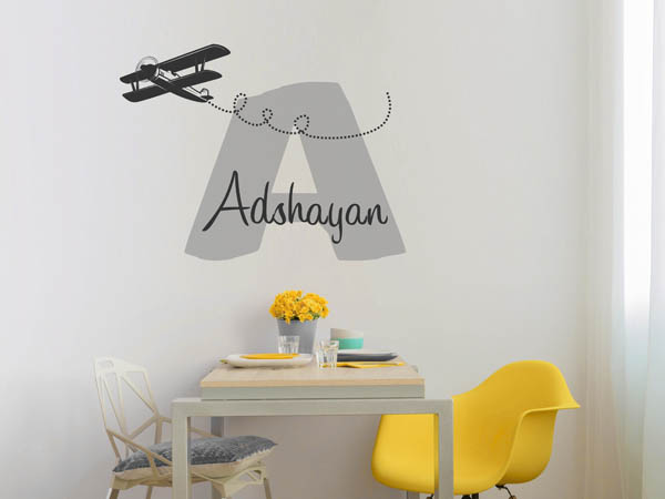 Wandtattoo Adshayan mit Flugzeug