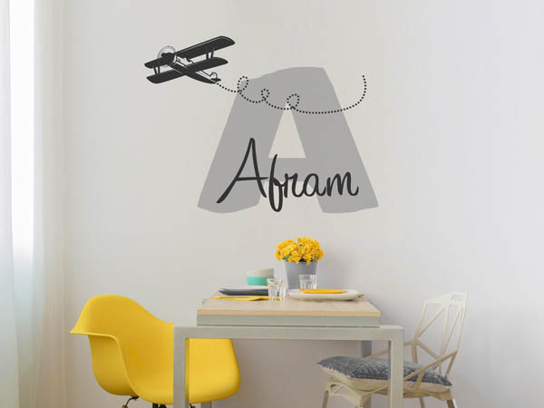 Wandtattoo Afram mit Flugzeug