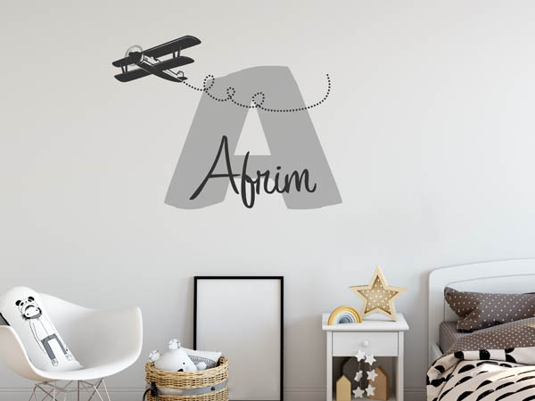 Wandtattoo Afrim mit Flugzeug