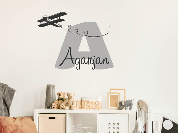 Wandtattoo Agarjan mit Flugzeug