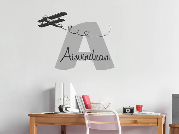 Wandtattoo Aisvindran mit Flugzeug