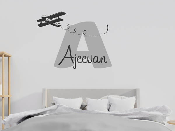 Wandtattoo Ajeevan mit Flugzeug