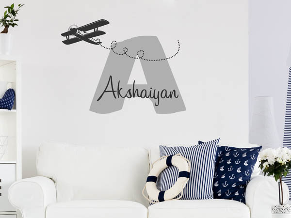 Wandtattoo Akshaiyan mit Flugzeug
