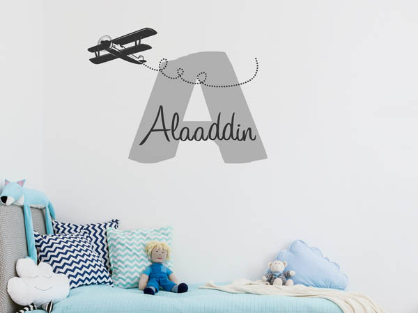 Wandtattoo Alaaddin mit Flugzeug