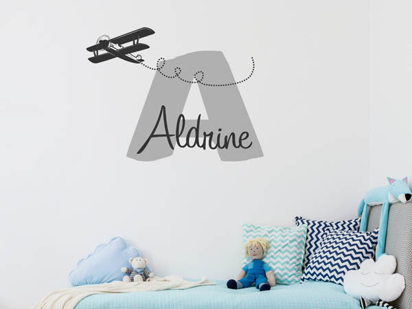 Wandtattoo Aldrine mit Flugzeug