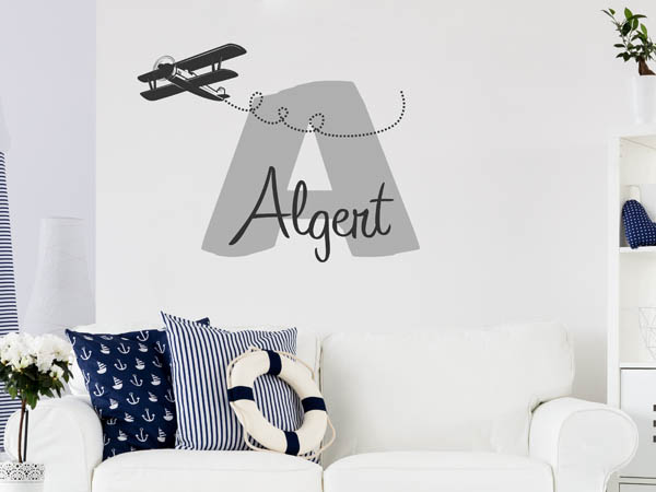 Wandtattoo Algert mit Flugzeug