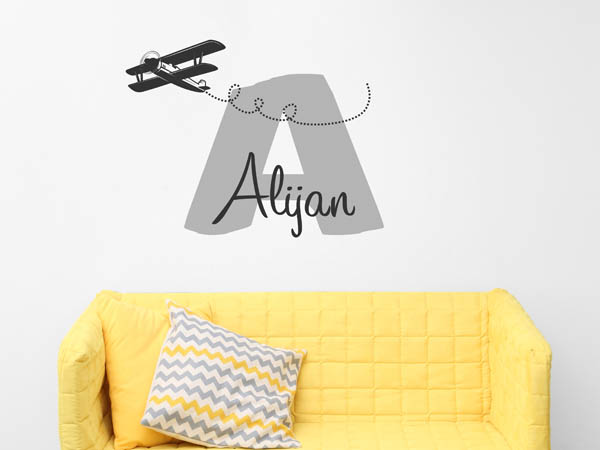 Wandtattoo Alijan mit Flugzeug