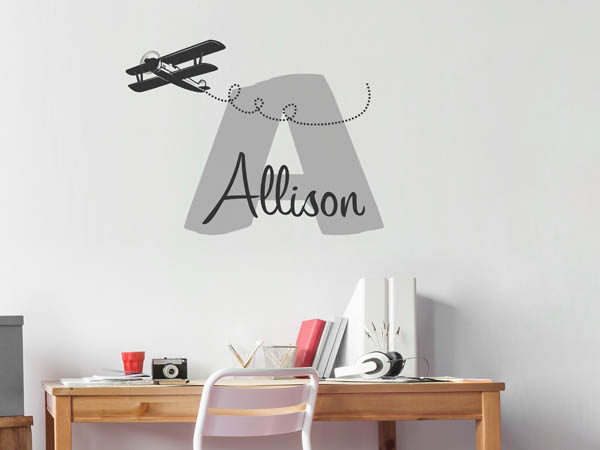 Wandtattoo Allison mit Flugzeug