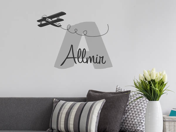 Wandtattoo Allmir mit Flugzeug