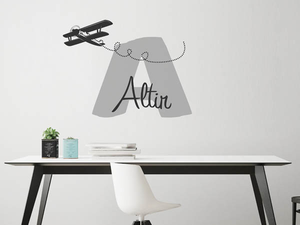 Wandtattoo Altir mit Flugzeug