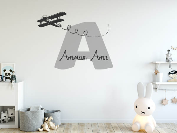 Wandtattoo Ammar-Amr mit Flugzeug