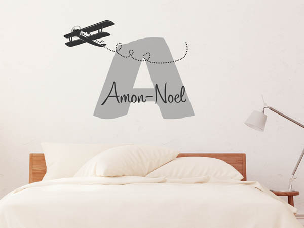 Wandtattoo Amon-Noel mit Flugzeug