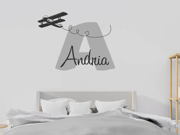 Wandtattoo Andria mit Flugzeug