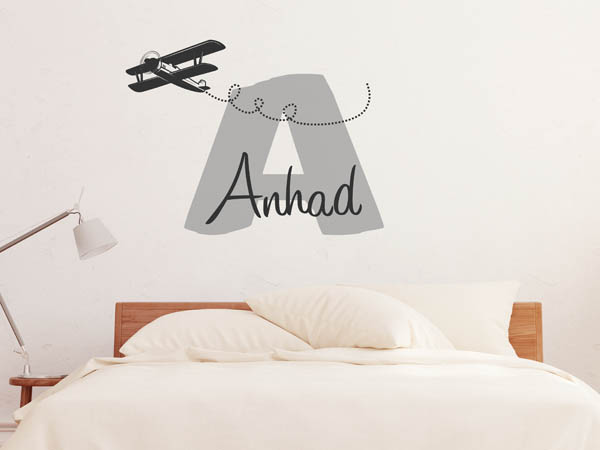 Wandtattoo Anhad mit Flugzeug