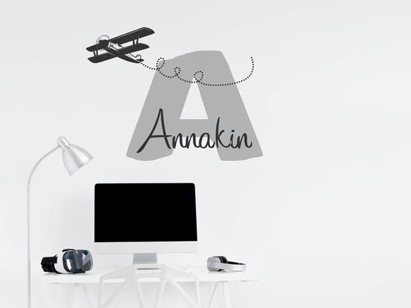 Wandtattoo Annakin mit Flugzeug