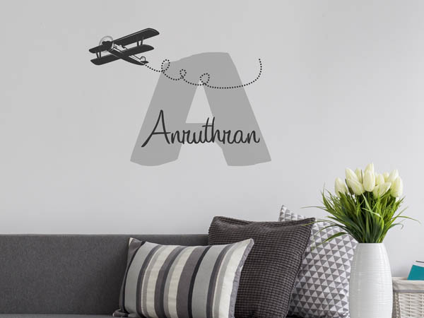 Wandtattoo Anruthran mit Flugzeug