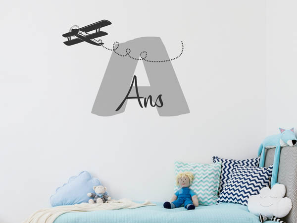Wandtattoo Ans mit Flugzeug