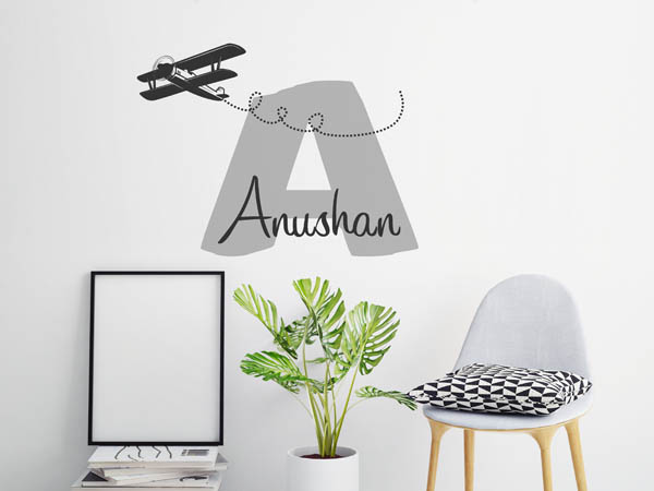 Wandtattoo Anushan mit Flugzeug