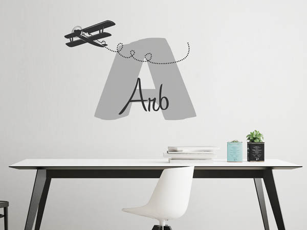 Wandtattoo Arb mit Flugzeug