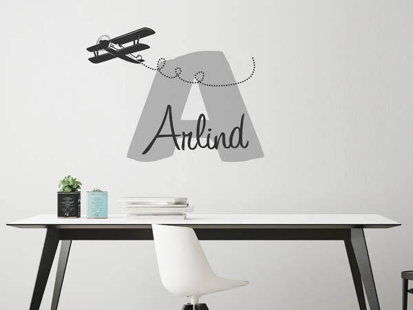 Wandtattoo Arlind mit Flugzeug