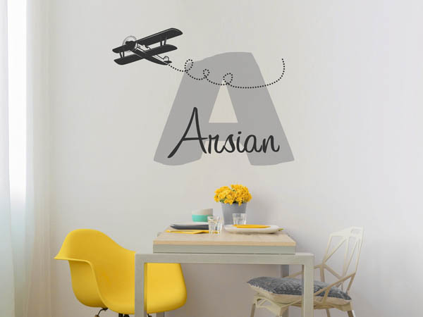 Wandtattoo Arsian mit Flugzeug