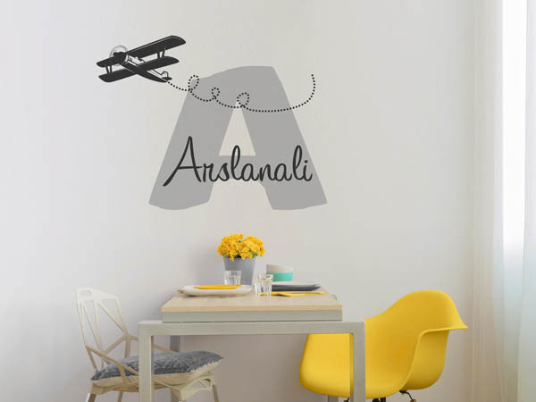 Wandtattoo Arslanali mit Flugzeug