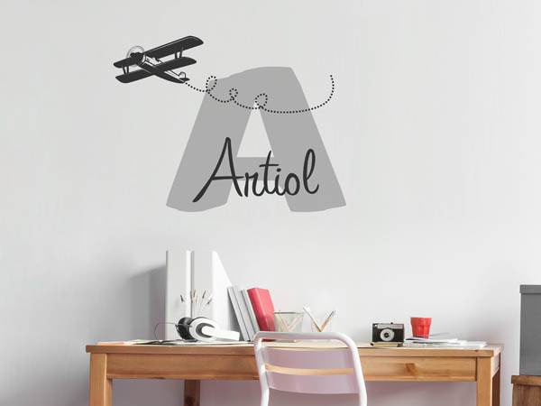 Wandtattoo Artiol mit Flugzeug