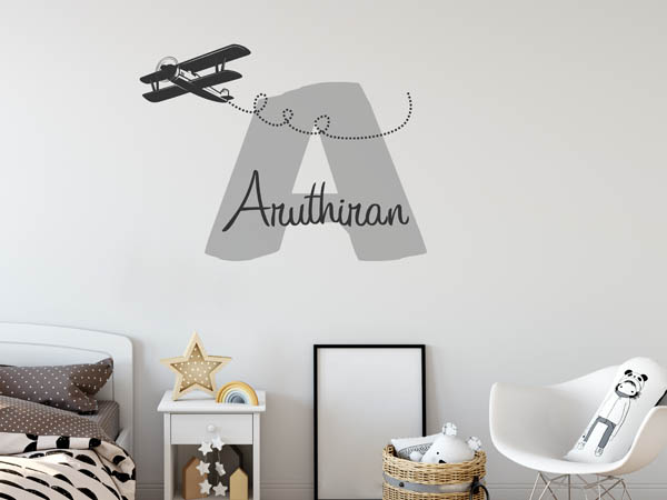 Wandtattoo Aruthiran mit Flugzeug