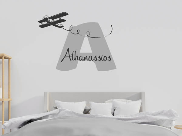 Wandtattoo Athanassios mit Flugzeug