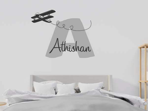 Wandtattoo Athishan mit Flugzeug