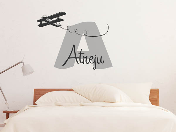 Wandtattoo Atreju mit Flugzeug