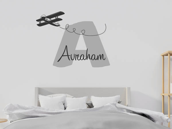 Wandtattoo Avraham mit Flugzeug