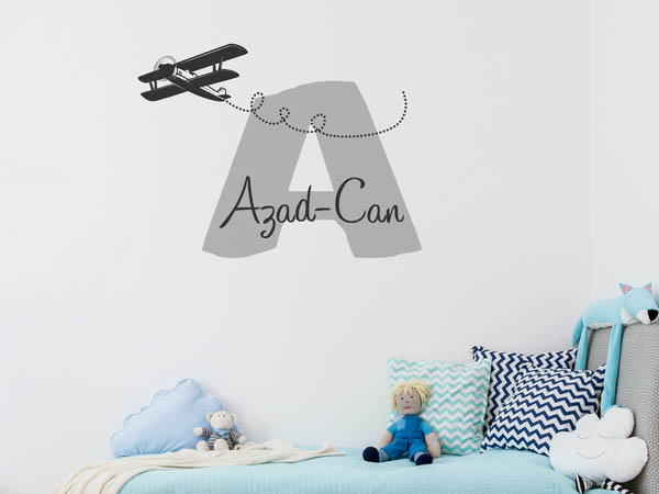 Wandtattoo Azad-Can mit Flugzeug