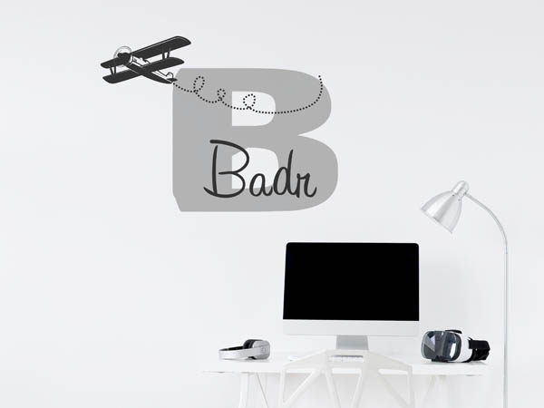 Wandtattoo Badr mit Flugzeug