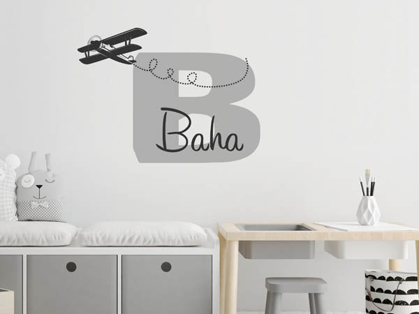Wandtattoo Baha mit Flugzeug