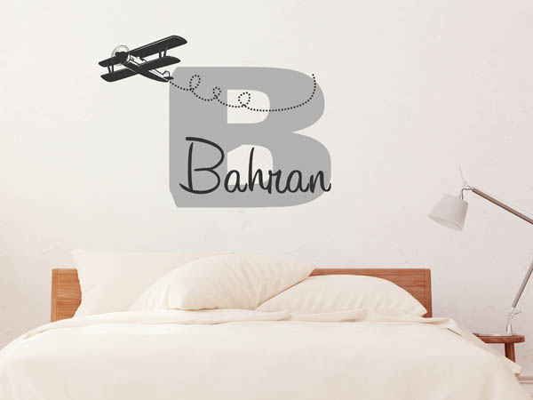 Wandtattoo Bahran mit Flugzeug
