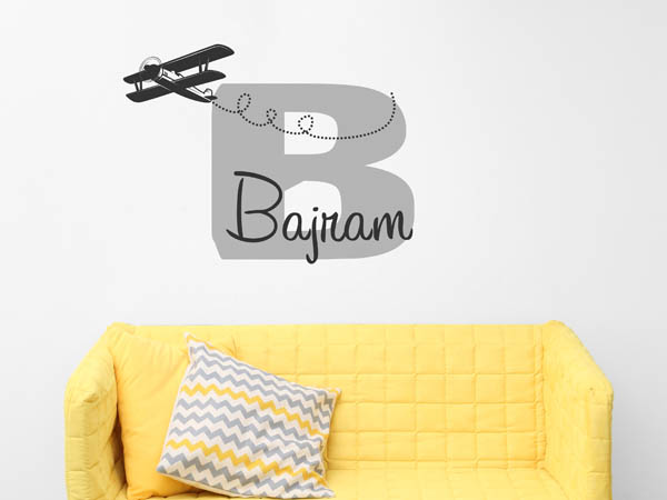 Wandtattoo Bajram mit Flugzeug