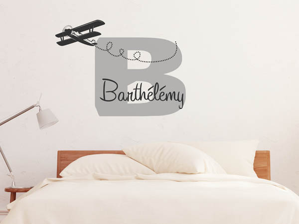 Wandtattoo Barthélémy mit Flugzeug