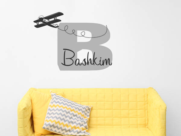 Wandtattoo Bashkim mit Flugzeug