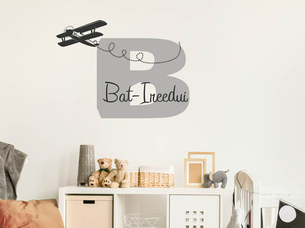 Wandtattoo Bat-Ireedui mit Flugzeug