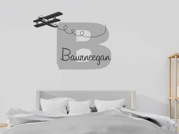 Wandtattoo Baurneegan mit Flugzeug