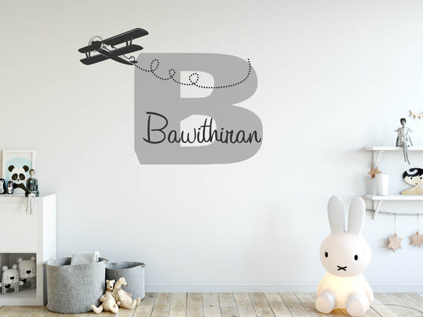 Wandtattoo Bawithiran mit Flugzeug