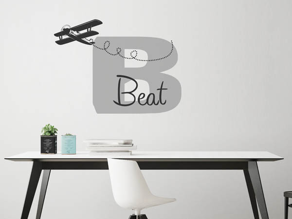 Wandtattoo Beat mit Flugzeug