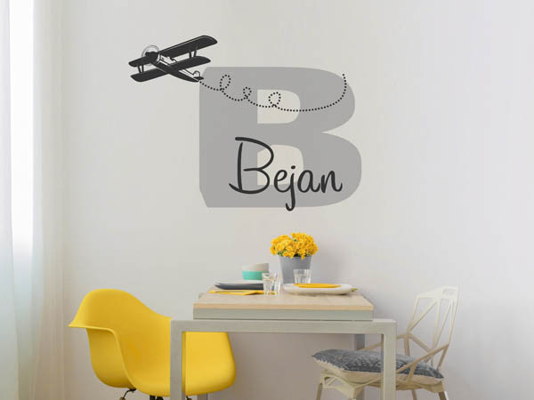 Wandtattoo Bejan mit Flugzeug
