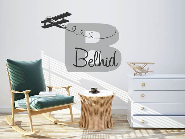Wandtattoo Belhid mit Flugzeug