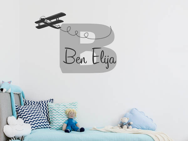 Wandtattoo Ben Elija mit Flugzeug