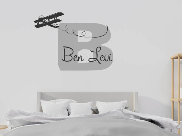 Wandtattoo Ben Levi mit Flugzeug