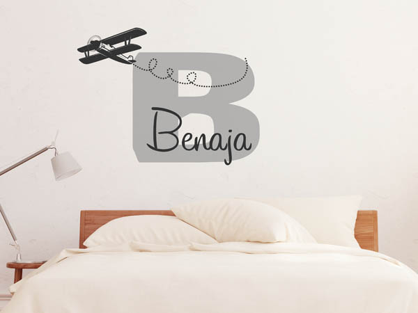 Wandtattoo Benaja mit Flugzeug