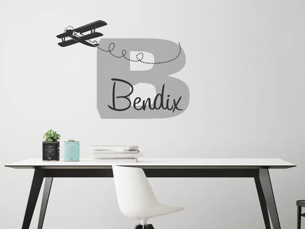 Wandtattoo Bendix mit Flugzeug