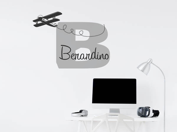 Wandtattoo Berardino mit Flugzeug
